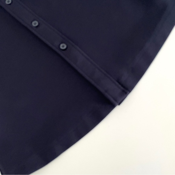 COS Exaggerated Collar Button Up Jersey Shirt in Navy Blue Small - Picture 9 of 12